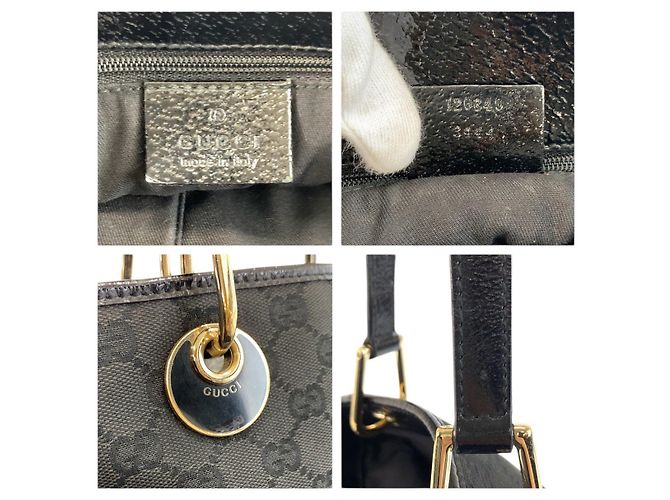 Gucci GG Canvas Tote Bag Black Gold Hardware - view 3