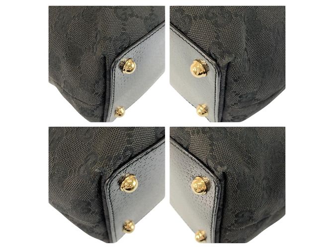 Gucci GG Canvas Tote Bag Black Gold Hardware - view 4