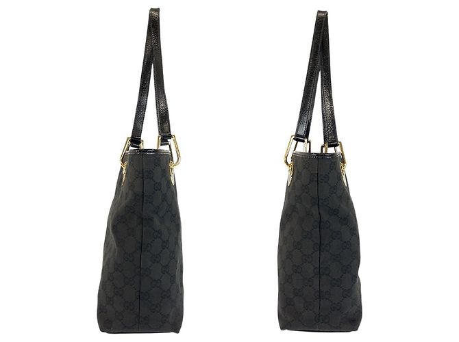 Gucci GG Canvas Tote Bag Black Gold Hardware - view 7