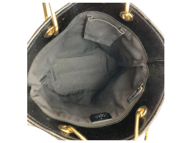 Gucci GG Canvas Tote Bag Black Gold Hardware - view 8
