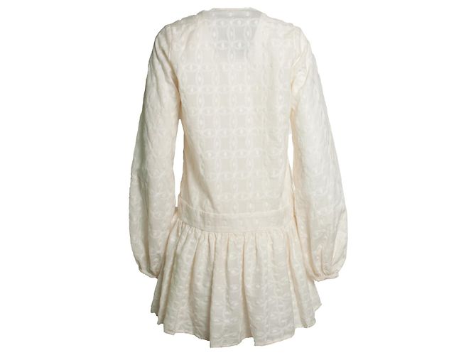 Autre Marque Matin, besticktes Kleid in Ecru mit Rüschen Weiß Roh - Ansicht 2