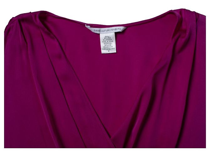 Diane Von Furstenberg, vestido de seda rosa con cinturón - vista 5