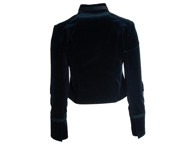 Theory, giacca army in velluto Blu - vista 3