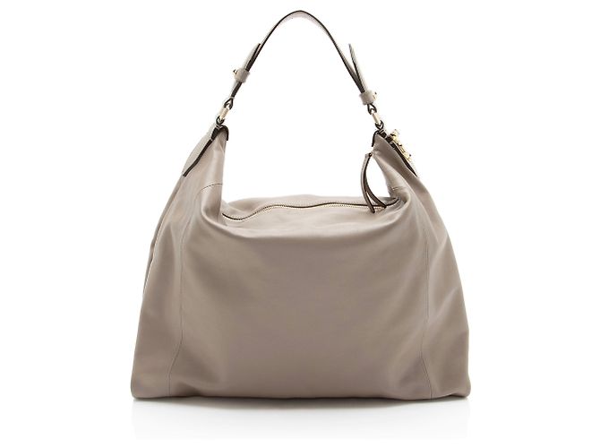 Jimmy Choo Ana Hobo aus Leder Braun Beige - Ansicht 3