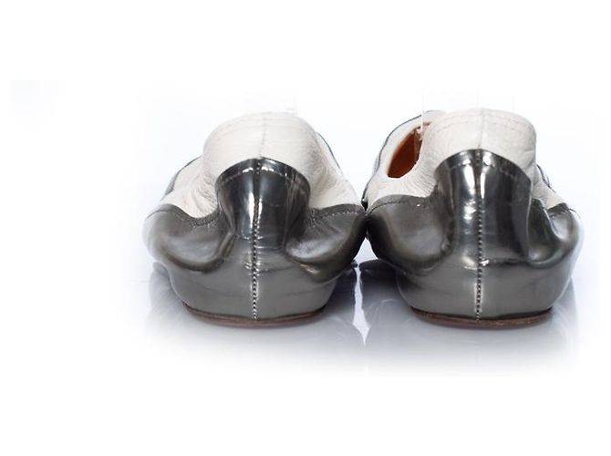 Lanvin, ballerine stretch in bianco e metallizzato Multicolore - vista 6