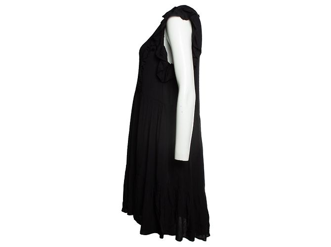 Zadig & Voltaire, Ärmelloses schwarzes Kleid mit Rüschen - Ansicht 3