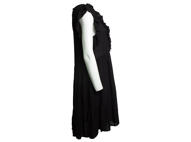 Zadig & Voltaire, Ärmelloses schwarzes Kleid mit Rüschen - Ansicht 4