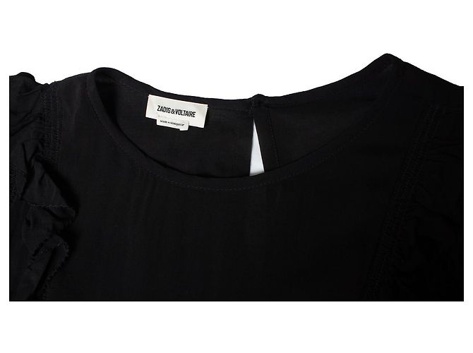 Zadig & Voltaire, Ärmelloses schwarzes Kleid mit Rüschen - Ansicht 6