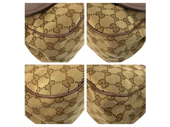 Borsa a tracolla Gucci Sukey in tela GG e pelle Marrone - vista 4