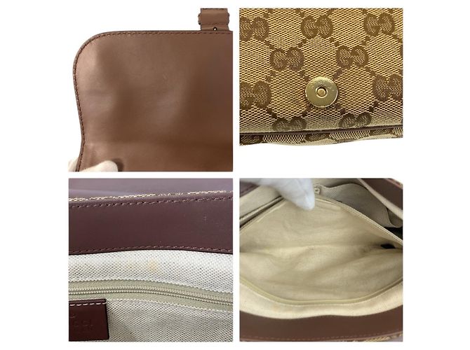 Borsa a tracolla Gucci Sukey in tela GG e pelle Marrone - vista 5