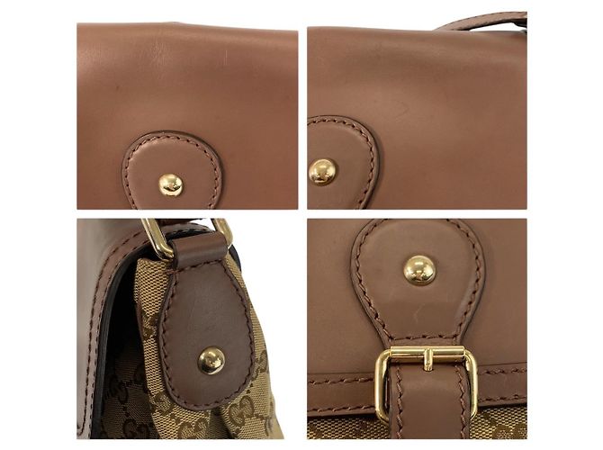 Borsa a tracolla Gucci Sukey in tela GG e pelle Marrone - vista 6