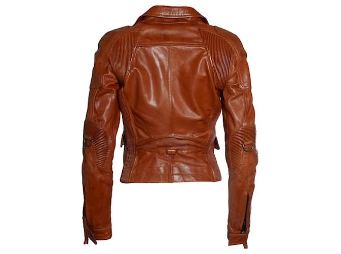 Dsquared2, Lederjacke in Cognac Braun - Ansicht 2