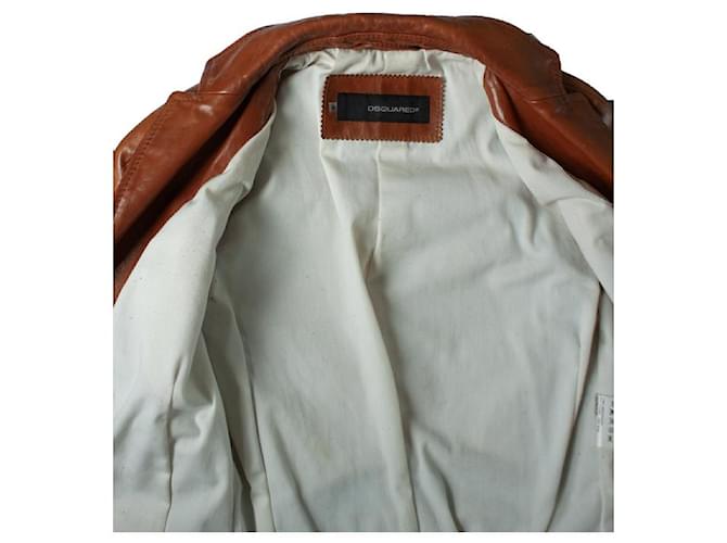 Dsquared2, Lederjacke in Cognac Braun - Ansicht 5