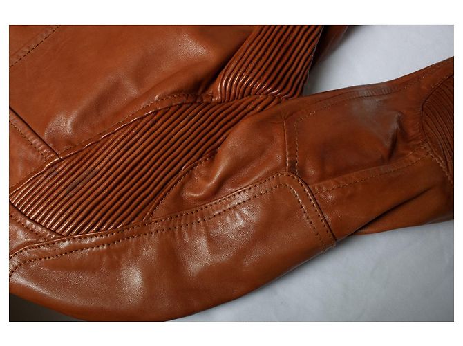 Dsquared2, Lederjacke in Cognac Braun - Ansicht 7
