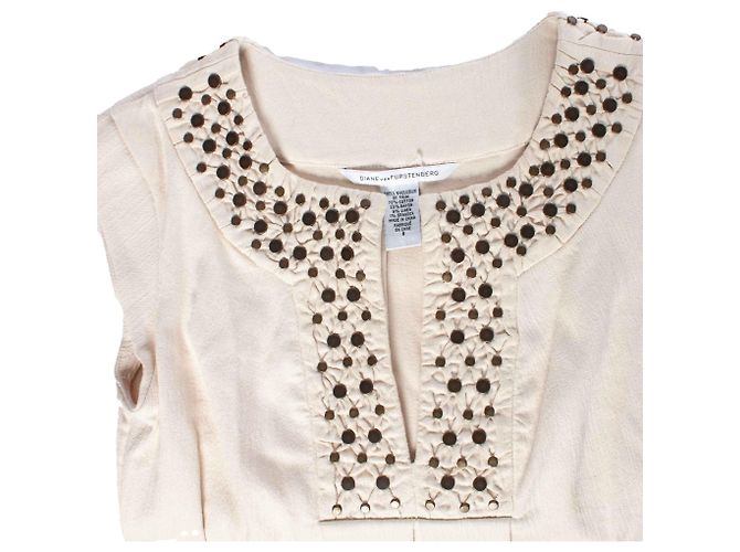 Diane Von Furstenberg Diane von fustenberg, Vestido beige sin mangas - vista 6