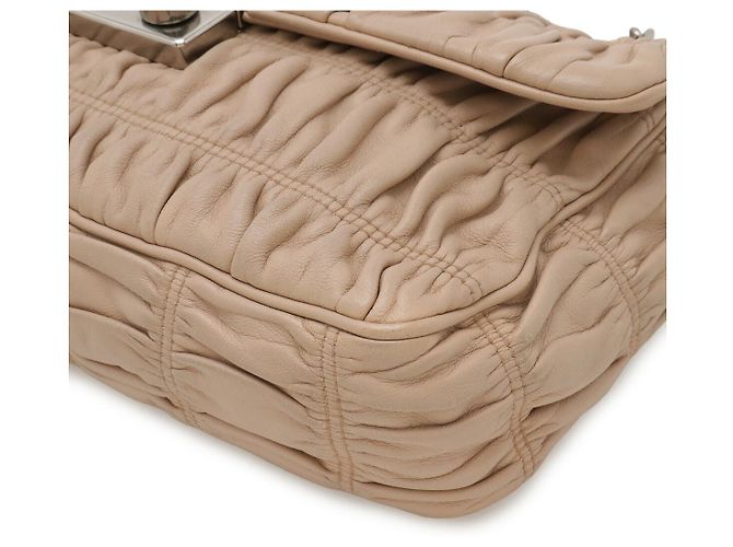 Borsa a tracolla in pelle Nappa Gaufre Prada Marrone Beige - vista 3