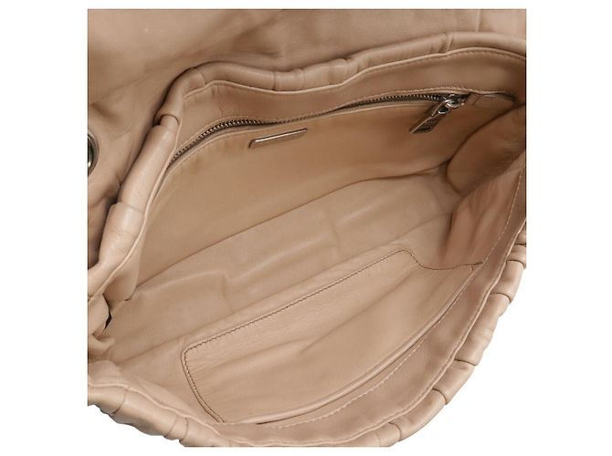 Borsa a tracolla in pelle Nappa Gaufre Prada Marrone Beige - vista 6