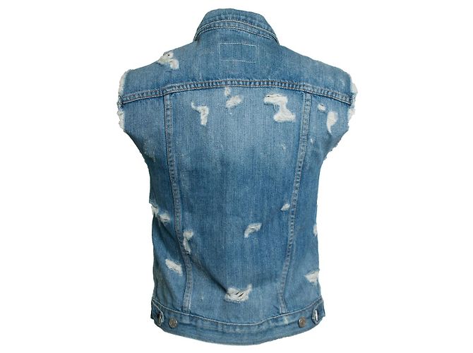 Rag & Bone, Distressed Denim-Weste Blau - Ansicht 3