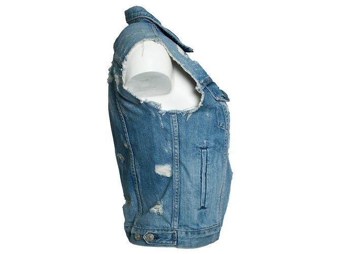 Rag & Bone, Distressed Denim-Weste Blau - Ansicht 4