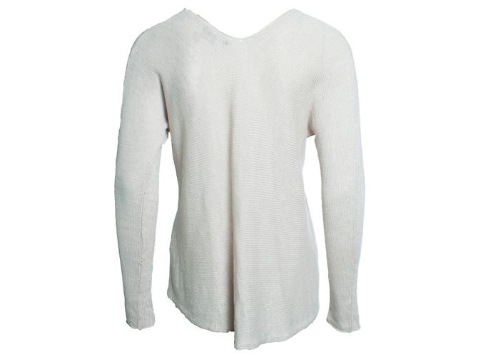 Vince, Strickoberteil mit V-Ausschnitt in Beige Braun - Ansicht 3