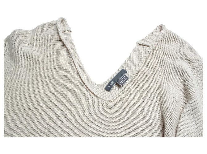 Vince, Strickoberteil mit V-Ausschnitt in Beige Braun - Ansicht 5