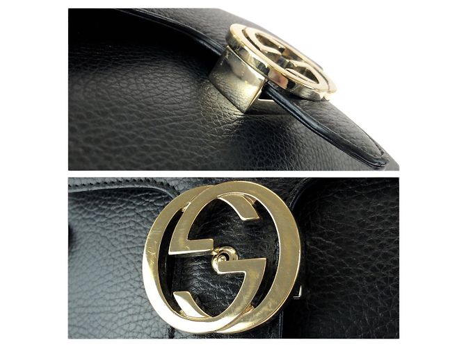 Borsa 2way in pelle con Interlocking G Gucci Nero - vista 5