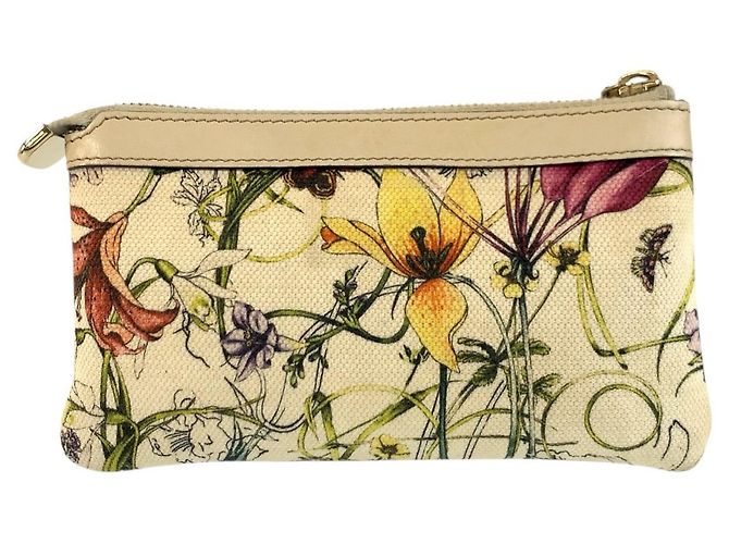 Pochette Gucci Flora Canvas Marrone Beige - vista 2
