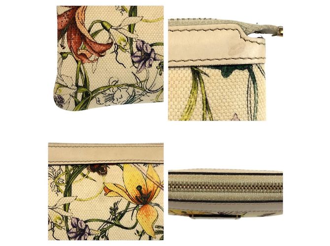 Pochette Gucci Flora Canvas Marrone Beige - vista 6