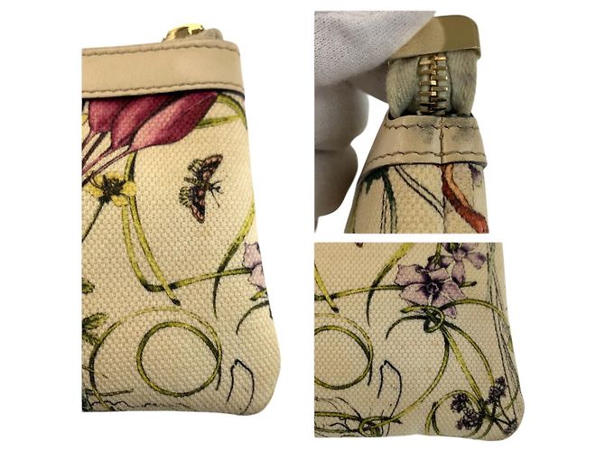 Pochette Gucci Flora Canvas Marrone Beige - vista 7