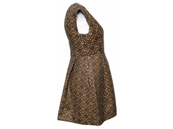 Matthew Williamson, vestido tecido Ocher/Black no tamanho UK10/M. Multicor - vista 2
