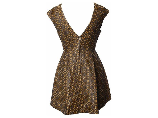 Matthew Williamson, vestido tecido Ocher/Black no tamanho UK10/M. Multicor - vista 3