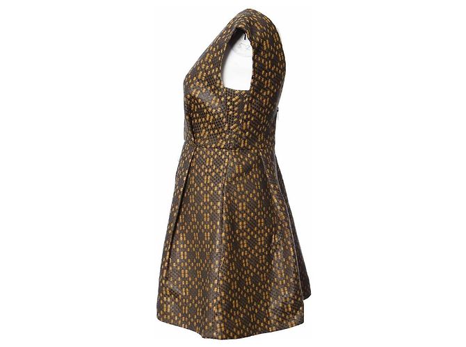 Matthew Williamson, vestido tecido Ocher/Black no tamanho UK10/M. Multicor - vista 4