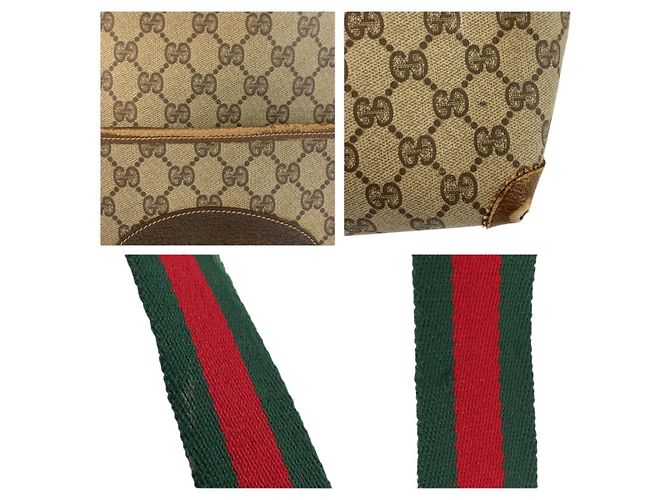 Gucci Vintage GG Supreme Canvas Tote Bag Brown Beige - view 6