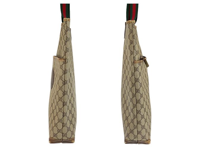 Gucci Vintage GG Supreme Canvas Tote Bag Brown Beige - view 8
