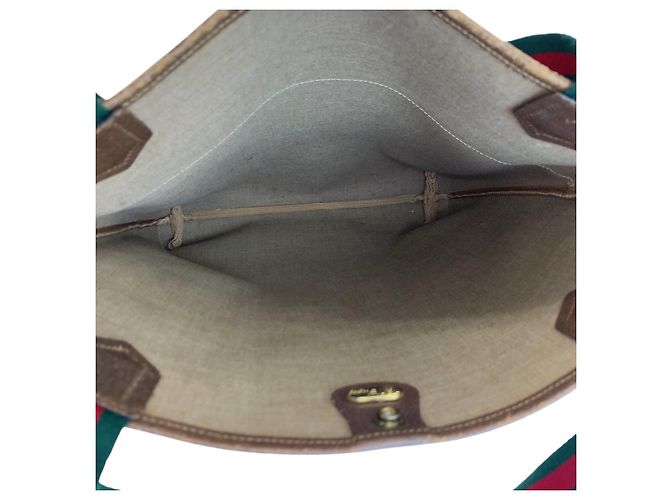 Gucci Vintage GG Supreme Canvas Tote Bag Brown Beige - view 9