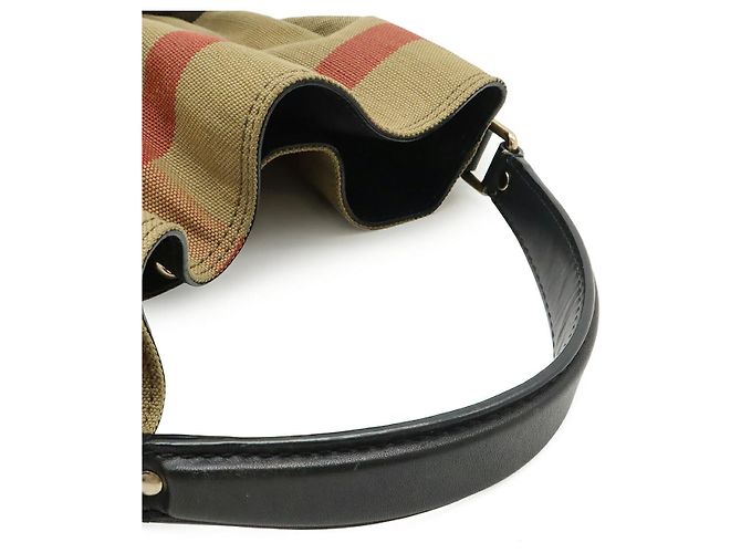 Borsa a tracolla Burberry Ashby Medium Hobo in tela e pelle Marrone - vista 4