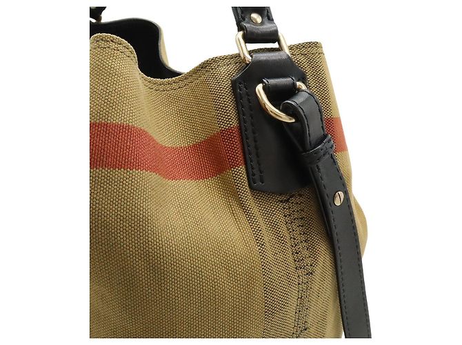 Borsa a tracolla Burberry Ashby Medium Hobo in tela e pelle Marrone - vista 7