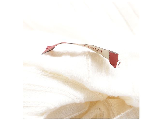 Suéter cropped de malha canelada Max Mara Studio em seda branca Branco Cru - vista 5
