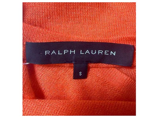 Suéter de gola redonda Ralph Lauren em cashmere laranja - vista 7