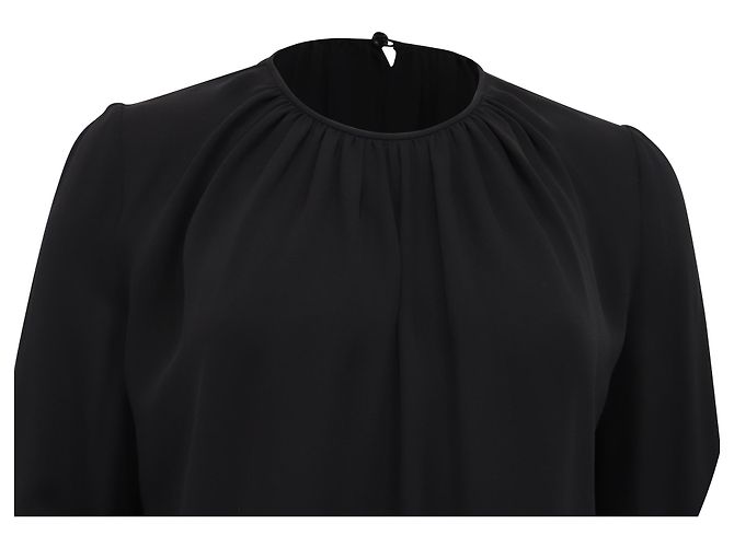 Tom Ford Rundhals-Bluse aus schwarzer Seide - Ansicht 2