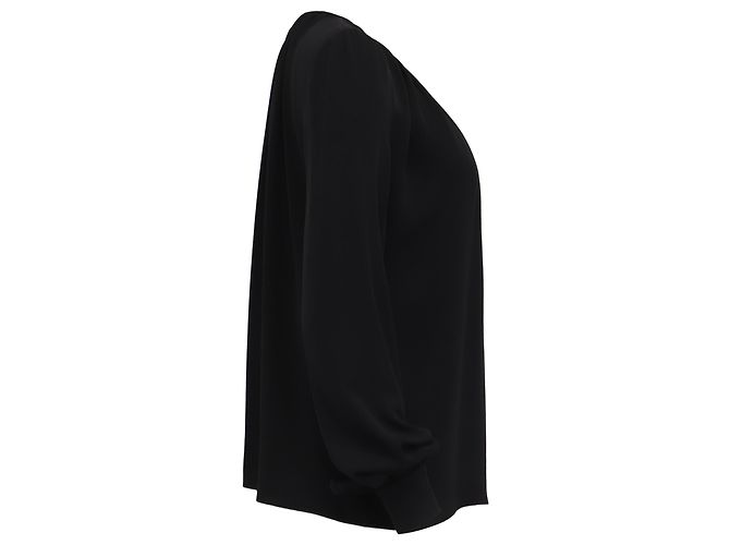Tom Ford Rundhals-Bluse aus schwarzer Seide - Ansicht 3