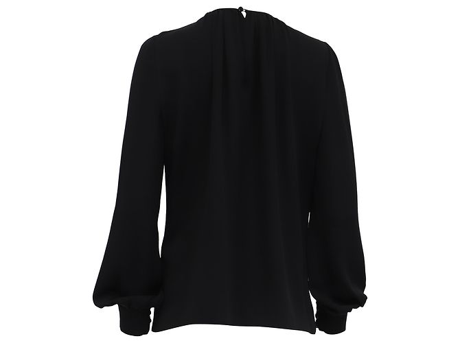 Tom Ford Rundhals-Bluse aus schwarzer Seide - Ansicht 4