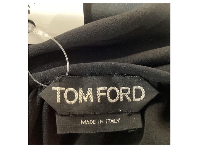 Tom Ford Rundhals-Bluse aus schwarzer Seide - Ansicht 6