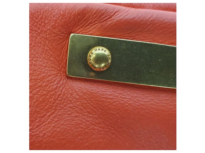 Borsa a tracolla Marc by Marc Jacobs con placca logo in pelle arancione Corallo - vista 14