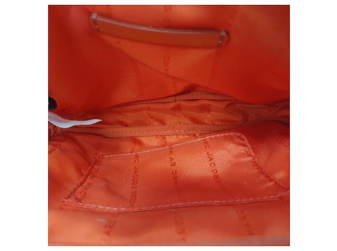 Borsa a tracolla Marc by Marc Jacobs con placca logo in pelle arancione Corallo - vista 5