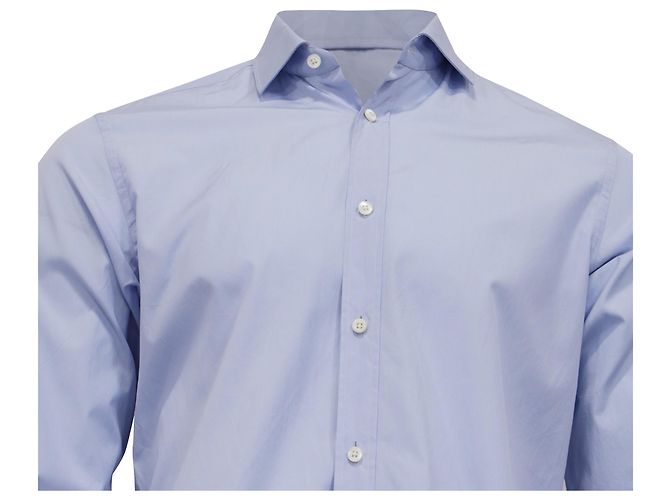 Ermenegildo Zegna Z Zegna Button-Down Langarmhemd aus blauer Baumwolle - Ansicht 2