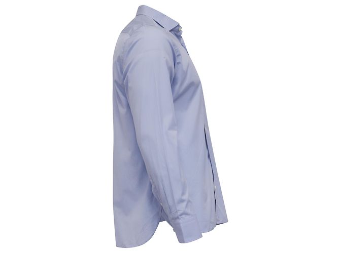 Ermenegildo Zegna Z Zegna Button-Down Langarmhemd aus blauer Baumwolle - Ansicht 3