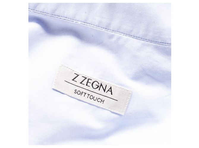 Ermenegildo Zegna Z Zegna Button-Down Langarmhemd aus blauer Baumwolle - Ansicht 5