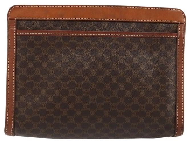 Céline Celine Logo Triomphe Canvas and leather Marrone - vista 2
