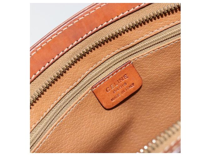 Céline Celine Logo Triomphe Canvas and leather Marrone - vista 6